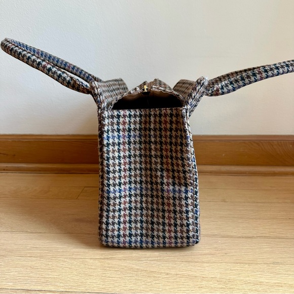 J.Crew - Houndstooth Wool-Blend Top Handle Satchel Bag - Picture 4 of 9